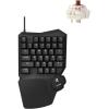 LEMOKEY X0 One Handed Gaming Keyboard, 35 Keys North-Facing Red Backlit Wired QMK Keypad, Silicone Palm Rest, Shine-Through Double-Shot Keycaps with Linear Red Mechanical Switch for Windows/Linux(Keychron Mechanical Brown Switch)