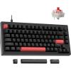 LEMOKEY X4 QMK Wired Mechanical Keyboard, 75% Layout North-Facing Red Backlit, Shine-Through Double-Shot ABS Keycaps with Linear Red Mechanical Switch for Windows