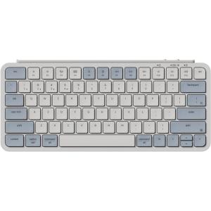 Keychron B1 Pro Ultra-Slim ZMK/Launcher Wireless Bluetooth 2.4 GHz/Wired Connection Keyboard for Mac Windows Linux – White(Retro Blue)