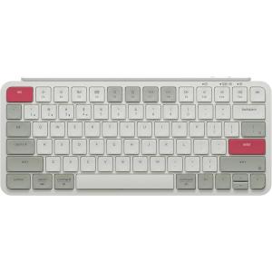 Keychron B1 Pro Ultra-Slim ZMK/Launcher Wireless Bluetooth 2.4 GHz/Wired Connection Keyboard for Mac Windows Linux – White(Retro Red)