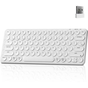 Keychron B3 Pro 75% Ultra-Slim Wireless Mechanical Keyboard, 2.4GHz, Bluetooth 5.2 / Wired USB Connection, Portable Silent White Bluetooth Keyboard for Mac Windows Linux Tablet Phone(White)