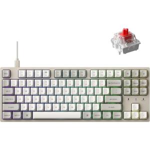 Keychron C1 Pro 8K QMK Custom Wired Mechanical Keyboard, Launcher Support with Hot-Swappable Silent Red Switch TKL Layout, PBT Keycaps Compatible for Mac Windows Linux(Swappable Red Switch)