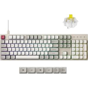 Keychron C2 Pro Wired Mechanical Keyboard with 8K Hz Polling Rate, Full Size Custom RGB Backlit Hot-Swappable, Non-Shine Through PBT Keycaps Compatible with Mac Windows Linux(Banana Switch)