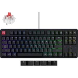 Keychron C3 Pro TKL 80% Wired Mechanical Keyboard, 8K Polling Rate, QMK/VIA Programmable, Hot-Swappable, RGB Backlit Shine-Through Keycaps, Super Banana Switch, for Windows/Mac(Red Switch)