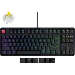 Keychron C3 Pro TKL 80% Wired Mechanical Keyboard, 8K Polling Rate, QMK/VIA Programmable, Hot-Swappable, RGB Backlit Shine-Through Keycaps, Super Banana Switch, for Windows/Mac(Banana Switch)