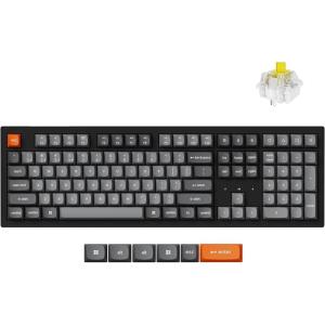 Keychron K10 Max Wireless Custom Mechanical Keyboard, 100% Layout QMK 2.4 GHz Bluetooth White Backlit with Hot-swappable Keychron Super Brown Switch Compatible with Mac Windows Linux(Hot-swap Keychron Super Banana Switch)
