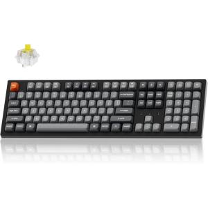 Keychron K10 Max Wireless Custom Mechanical Keyboard, QMK 2.4 GHz Bluetooth Full-Size with Hot-swappable Keychron Super Red Switch Compatible with Mac Windows Linux (RGB Backlit)(Hot-swap Keychron Super Banana Switch)
