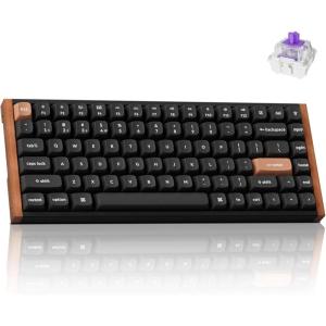 Keychron K2 HE Rapid Trigger Wireless Custom Mechanical Keyboard with Hall Effect Gateron Double-Rail Magnetic Switch, 2.4 GHz QMK Bluetooth 5.2 RGB Compatible with Mac Windows Linux (Aluminum + Wood)(Gateron Double-Rail Magnetic Switch – Black)