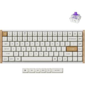 Keychron K2 HE Rapid Trigger Wireless Custom Mechanical Keyboard with Hall Effect Gateron Double-Rail Magnetic Switch, 2.4 GHz QMK Bluetooth 5.2 RGB Compatible with Mac Windows Linux (Aluminum + Wood)(Gateron Double-Rail Magnetic Switch – White)