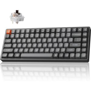 Keychron K2 Max QMK/VIA 2.4 GHz & Bluetooth Wireless Custom Mechanical Keyboard for Mac/Windows/Linux, 75% Layout Keyboard RGB Backlight with Aluminum Red Switch – Black(Keychron Super Brown Switch)