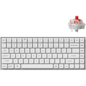 Keychron K2 Pro QMK/VIA Custom Wireless Mechanical Keyboard, Hot-Swappable 75% Layout Programmable White Backlight K Pro Red Switch, Bluetooth/Wired Gaming Keyboard for Mac Windows Linux -White(K Pro Red Switch)