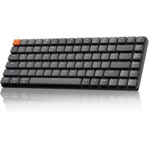 Keychron K3 Version 2, 84 Keys Ultra-Slim Wireless Bluetooth/USB Wired Mechanical Keyboard with White LED Backlit, Low-Profile Keychron Mechanical Brown Switch Compatible with Mac Windows(Keychron Red Switch)