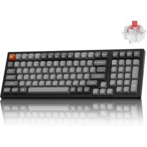 Keychron K4 Max Wireless Mechanical Keyboard, 96% Layout QMK 2.4 GHz/Bluetooth 5.1/Wired, White Backlit with Hot-swappable Keychron Super Banana Switch for Mac Windows Linux(Hot-Swap Keychron Super Red Switch)