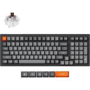 Keychron K4 Max Wireless/Wired Mechanical Keyboard, 96% Layout QMK 2.4 GHz Bluetooth Connection, Non-Shine Through PBT Keycaps White Backlit Compatible with Mac Windows Linux(Keychron Super Brown Switch)