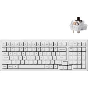 Keychron K4 Pro QMK/VIA Bluetooth Wireless Mechanical Keyboard, 96% Layout Custom Programmable Gaming Keyboard with White Backlight, Hot-Swappable K Pro Red Switch for Mac Windows Linux – White(Hot-swap Brown)