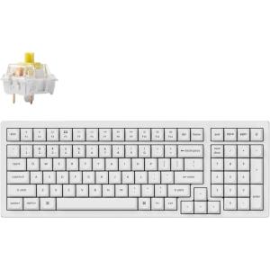 Keychron K4 Pro QMK/VIA Bluetooth Wireless Mechanical Keyboard, 96% Layout Custom Programmable Gaming Keyboard with White Backlight, Hot-Swappable K Pro Red Switch for Mac Windows Linux – White(Hot-swap Banana)