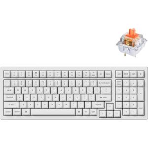 Keychron K4 Pro QMK/VIA Bluetooth Wireless Mechanical Keyboard, 96% Layout Custom Programmable Gaming Keyboard with White Backlight, Hot-Swappable K Pro Red Switch for Mac Windows Linux – White(Hot-swap Silent Red)