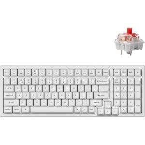 Keychron K4 Pro QMK/VIA Bluetooth Wireless Mechanical Keyboard, 96% Layout Custom Programmable Gaming Keyboard with White Backlight, Hot-Swappable K Pro Red Switch for Mac Windows Linux – White(Hot-swap Red)