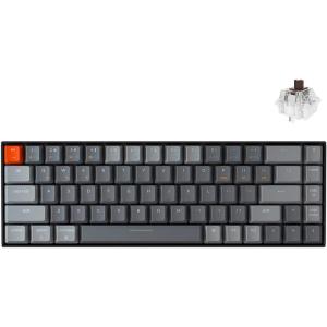 Keychron K6 Mechanical Keyboard 65% Compact 68 Key Wireless Gaming Keyboard, RGB Backlight Bluetooth 5.1/Wired Keyboard Compatible with Mac Windows, Gateron G Pro Brown Switch(Gateron G Pro Brown Switch – B)