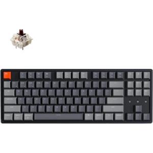Keychron K8 87 Keys Wireless Mechanical Keyboard, 80% Layout Bluetooth TKL Tenkeyless RGB Backlight with Gateron G Pro Brown Switch Aluminum Frame USB-C Wired Gaming Keyboard for Mac Windows(Gateron Brown Switch)
