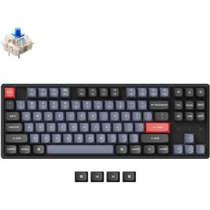 Keychron K8 Pro QMK/VIA Wireless Mechanical Keyboard, Hot-Swappable Aluminum Frame TKL Custom Programmable Keyboard with RGB Backlit, Gateron G Pro Red Switch(Blue Switch)