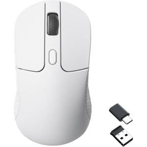 Keychron M3 Wireless Gaming Optical Mouse, Tri-Mode 2.4 GHz/Bluetooth 5.1/Wired, PixArt PAW 3395 Sensor, 4000Hz Polling Rate, 79g Lightweight Programmable Macro Button for Windows PC/Mac – Black(White)