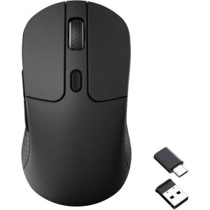 Keychron M3 Wireless Gaming Optical Mouse, Tri-Mode 2.4 GHz/Bluetooth 5.1/Wired, PixArt PAW 3395 Sensor, 4000Hz Polling Rate, 79g Lightweight Programmable Macro Button for Windows PC/Mac – Black(Black)