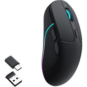 Keychron M3 Wireless Mouse, PAW3395 Sensor with Programmable Macro Button 26,000 DPI Supports 2.4 GHz/Bluetooth 5.1, 79g Ultra-Light Ergonomic Design Up to 70 Hours Using for PC Mac Laptop – Black(Black)