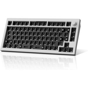 Keychron Q1 Max QMK/VIA Wireless Custom Mechanical Keyboard Barebone Knob Version, Full-Metal Hot-Swappable RGB Backlight 2.4 GHz/Bluetooth/Type-C Wired Gaming Keyboard for Mac/Windows/Linux – Black(White)