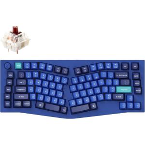 Keychron Q10 Wired Custom Mechanical Keyboard Knob Version, 75% Alice Layout QMK/VIA Programmable Macro with Hot-swappable Gateron G Pro Brown Switch Compatible with Mac Windows Linux (Blue)