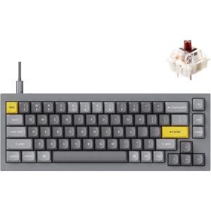 Keychron Q2 Wired Custom Mechanical Keyboard, QMK/VIA Programmable Macro, Full Aluminum, Hot-Swappable Gateron G Pro Brown Switch, 65% Layout Double Gasket Compatible with Mac and Windows – Grey