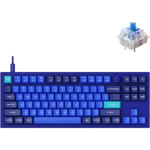 Keychron Q3 Wired Custom Mechanical Keyboard Knob Version, TKL Tenkeyless QMK/VIA Programmable Macro with Hot-swappable Gateron G Pro Red Switch Double Gasket Compatible with Mac Windows Linux (Blue)(Hot-swap RGB Gateron G Pro Blue Switch)
