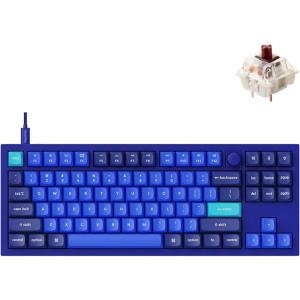 Keychron Q3 Wired Custom Mechanical Keyboard Knob Version, TKL Tenkeyless QMK/VIA Programmable Macro with Hot-swappable Gateron G Pro Red Switch Double Gasket Compatible with Mac Windows Linux (Blue)(Hot-swap RGB Gateron G Pro Brown Switch)