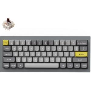 Keychron Q4 Wired Custom Mechanical Keyboard, 60% Layout QMK/VIA Programmable Macro with Hot-swappable Gateron G Pro Brown Switch Double Gasket Compatible with Mac Windows Linux (Gray)(Grey keycap)