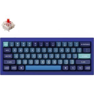 Keychron Q4 Wired Custom Mechanical Keyboard, 60% Layout QMK/VIA Programmable Macro with Hot-swappable Gateron G Pro Red Switch Double Gasket Compatible with Mac Windows Linux (Navy Blue)(Gateron G Pro Red Switch)