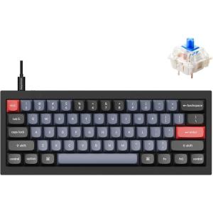 Keychron Q4 Wired Custom Mechanical Keyboard, 60% Layout QMK/VIA Programmable Macro with Hot-swappable Gateron G Pro Red Switch Double Gasket Compatible with Mac Windows Linux (Black)(Hot-swap Gateron G Pro Blue Switch)