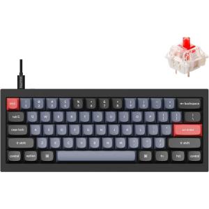 Keychron Q4 Wired Custom Mechanical Keyboard, 60% Layout QMK/VIA Programmable Macro with Hot-swappable Gateron G Pro Red Switch Double Gasket Compatible with Mac Windows Linux (Black)(Hot-swap Gateron G Pro Red Switch)