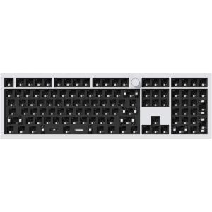 Keychron Q6 Pro Full-Metal QMK/VIA Programmable Knob Wireless Bluetooth/Wired USB Custom Mechanical Keyboard Barebone Version, Full Size Layout Hot Swappable RGB Backlit for Mac Windows Linux(White)(White)