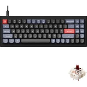 Keychron Q7 70% Layout Hot-Swappable RGB Wired Custom Mechanical Keyboard Compatible with Mac Windows Linux, QMK/VIA Programmable Macro Gateron G Pro Red Switch Double Gasket Kit Full Aluminum-Blue(Gateron G Pro Brown Switch – Black)