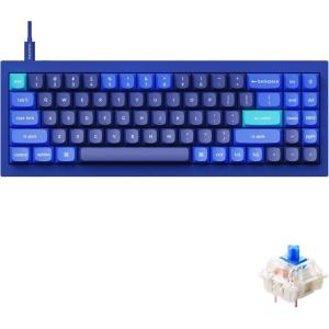 Keychron Q7 70% Layout Hot-Swappable RGB Wired Custom Mechanical Keyboard Compatible with Mac Windows Linux, QMK/VIA Programmable Macro Gateron G Pro Red Switch Double Gasket Kit Full Aluminum-Blue(Gateron G Pro Blue Switch – Blue)