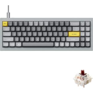 Keychron Q7 70% Layout Hot-Swappable RGB Wired Custom Mechanical Keyboard Compatible with Mac Windows Linux, QMK/VIA Programmable Macro Gateron G Pro Red Switch Double Gasket Kit Full Aluminum-Blue(Gateron G Pro Brown Switch – Grey)
