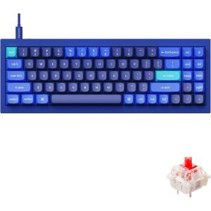 Keychron Q7 70% Layout Hot-Swappable RGB Wired Custom Mechanical Keyboard Compatible with Mac Windows Linux, QMK/VIA Programmable Macro Gateron G Pro Red Switch Double Gasket Kit Full Aluminum-Blue(Gateron G Pro Red Switch – Blue)