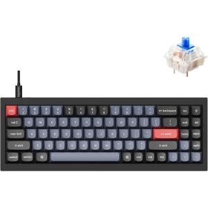 Keychron Q7 Wired Custom Mechanical Keyboard, 70% Layout QMK/VIA Programmable Macro with Hot-swappable Gateron G Pro Brown Switch Double Gasket Compatible with Mac Windows Linux (Black – New)(Hot-swap Gateron G Pro Blue Switch)