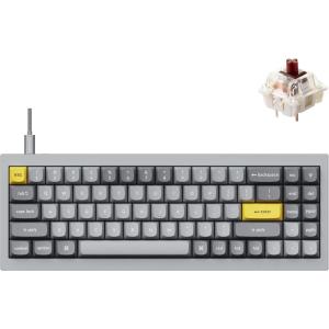 Keychron Q7 Wired Custom Mechanical Keyboard, 70% Layout QMK/VIA Programmable Macro with Hot-swappable Gateron G Pro Brown Switch Double Gasket Compatible with Mac Windows Linux (Gray – New)(Hot-swap Gateron G Pro Brown Switch)