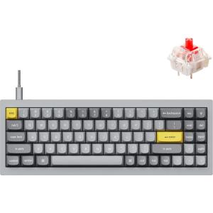 Keychron Q7 Wired Custom Mechanical Keyboard, 70% Layout QMK/VIA Programmable Macro with Hot-swappable Gateron G Pro Brown Switch Double Gasket Compatible with Mac Windows Linux (Gray – New)(Hot-swap Gateron G Pro Red Switch)