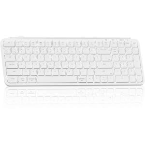 Keychron Ultra-Slim B2 Pro Bluetooth Keyboard 2.4 GHz Wireless Lightweight 96% Launcher Support with Numeric Keypad Compatible for Mac Windows Linux – Space Gray(Ivory White)