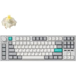 LEMOKEY L3 TKL Layout Wireless QMK/Launcher Full-Metal Hot-Swappable RGB Backlight Custom Mechanical Keyboard for Windows/Linux, Gateron Banana Switch, Fully Assembled Knob – Silver