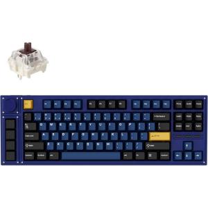 LEMOKEY L3 TKL Layout Wireless QMK/Launcher Full-Metal Hot-Swappable RGB Backlight Custom Mechanical Keyboard for Windows/Linux,Gateron Brown Switch,Fully Assembled Knob-Blue