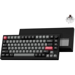 LEMOKEY P1 Pro Wireless Custom Mechanical Keyboard, Full Aluminum 2.4 GHz Bluetooth RGB Backlit 75% Layout with Hot-swappable KEYCHRON Super Red Switch Compatible with Mac Windows Linux(KEYCHRON Super Brown Switch)