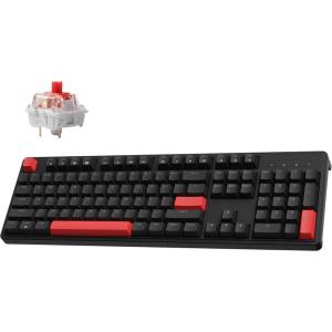 LEMOKEY X3 Wired Mechanical Gaming Keyboard, 100% Layout with QMK/VIA Programmable Keyboard, Red Switch，Red Backlit for Windows(Keychron Mechanical Red Switch)